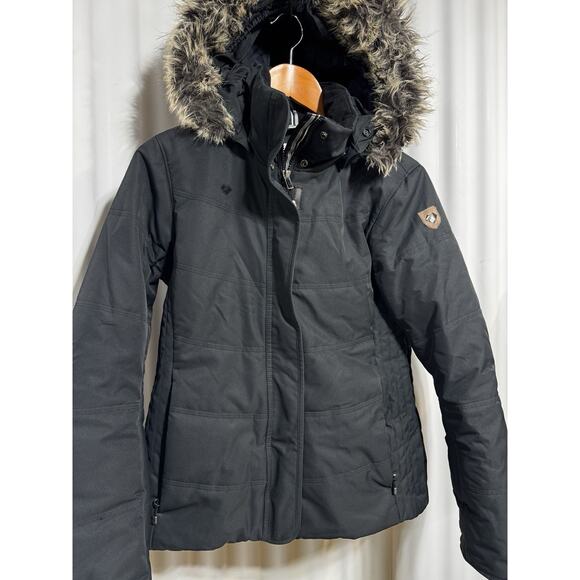 Obermeyer Alpine Ski Snowboard Jacket Black Faux Fur Hood Waterproof SZ 8 - Picture 2 of 14